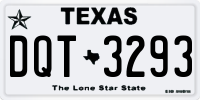 TX license plate DQT3293