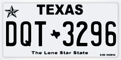 TX license plate DQT3296
