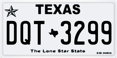 TX license plate DQT3299