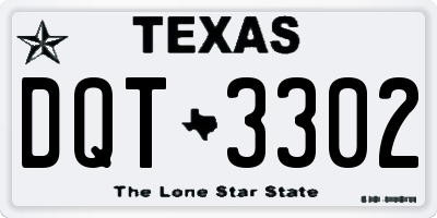 TX license plate DQT3302