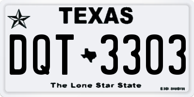 TX license plate DQT3303