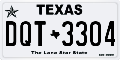 TX license plate DQT3304