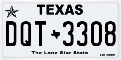 TX license plate DQT3308