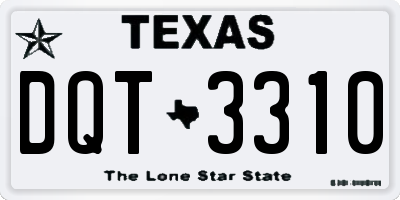 TX license plate DQT3310