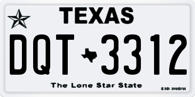 TX license plate DQT3312