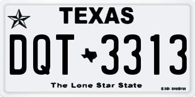 TX license plate DQT3313