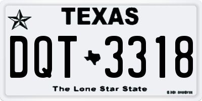 TX license plate DQT3318