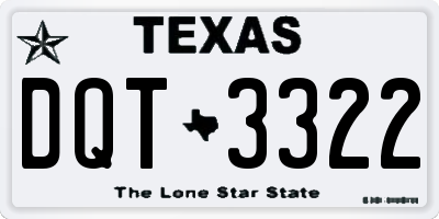 TX license plate DQT3322