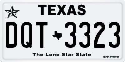 TX license plate DQT3323