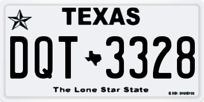 TX license plate DQT3328