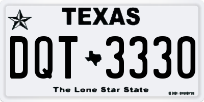 TX license plate DQT3330