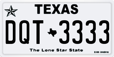 TX license plate DQT3333