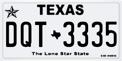 TX license plate DQT3335