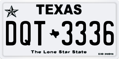 TX license plate DQT3336