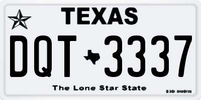 TX license plate DQT3337