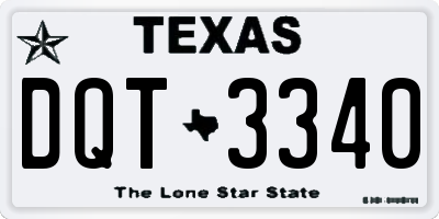 TX license plate DQT3340