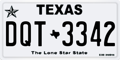 TX license plate DQT3342