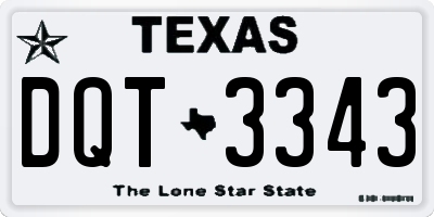 TX license plate DQT3343