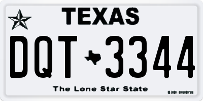 TX license plate DQT3344