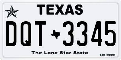 TX license plate DQT3345