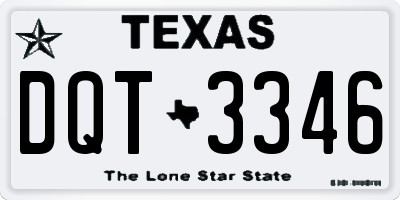 TX license plate DQT3346