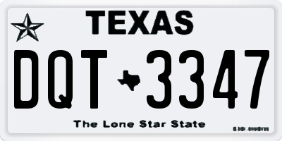 TX license plate DQT3347