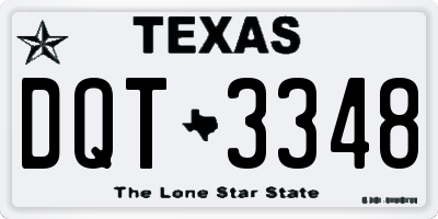 TX license plate DQT3348