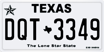 TX license plate DQT3349