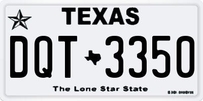 TX license plate DQT3350