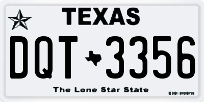 TX license plate DQT3356