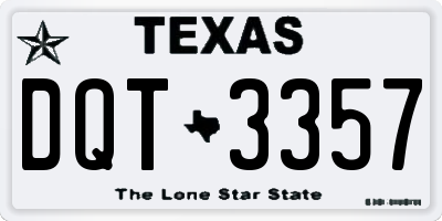 TX license plate DQT3357