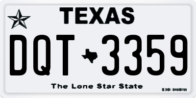 TX license plate DQT3359