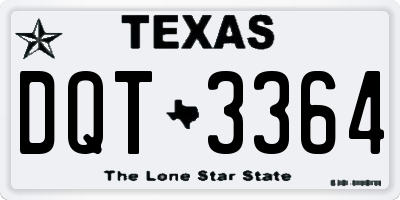 TX license plate DQT3364