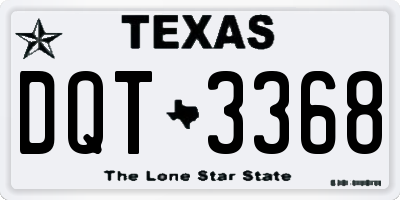 TX license plate DQT3368