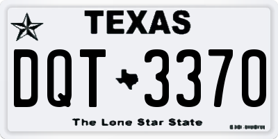 TX license plate DQT3370