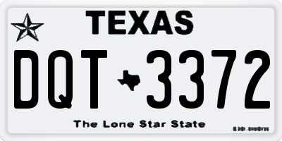 TX license plate DQT3372