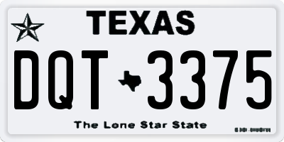 TX license plate DQT3375