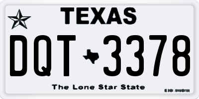 TX license plate DQT3378