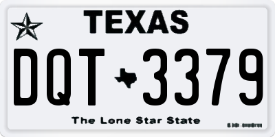 TX license plate DQT3379