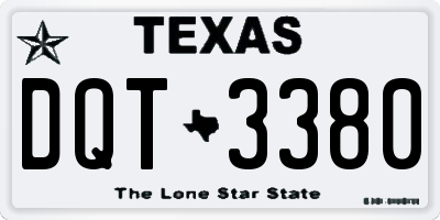 TX license plate DQT3380