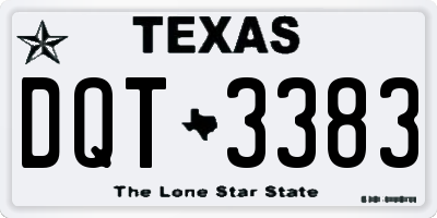 TX license plate DQT3383