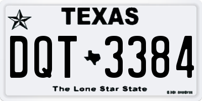 TX license plate DQT3384