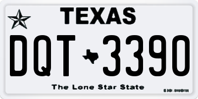 TX license plate DQT3390