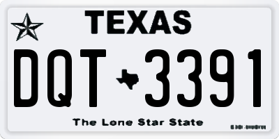 TX license plate DQT3391