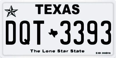 TX license plate DQT3393
