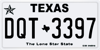 TX license plate DQT3397