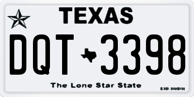 TX license plate DQT3398