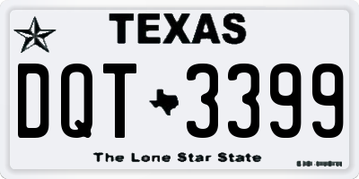TX license plate DQT3399