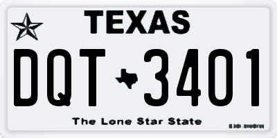 TX license plate DQT3401