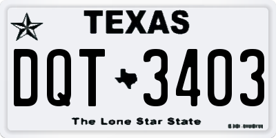 TX license plate DQT3403